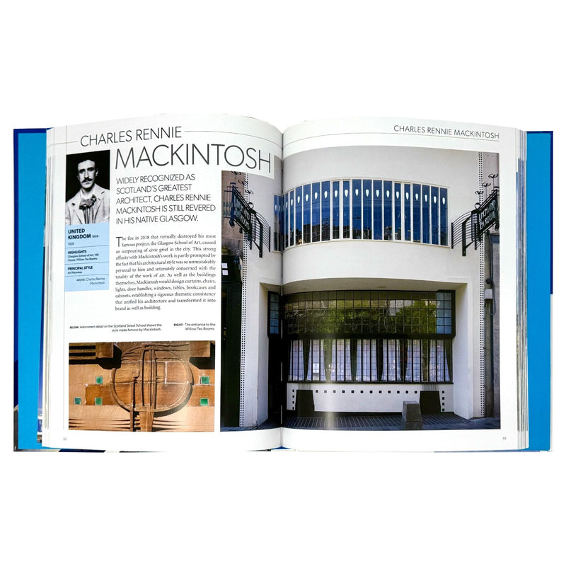 Hardcover book titled "The 50 Greatest Architects" by Ike Ijeh, featuring cover art related to architecture and design.