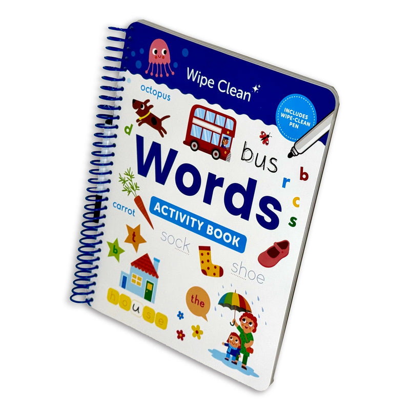Wipe Clean Words Activity Book for Early Vocabulary Development by Sandcastle Books - Ages 3–5 - Paperback