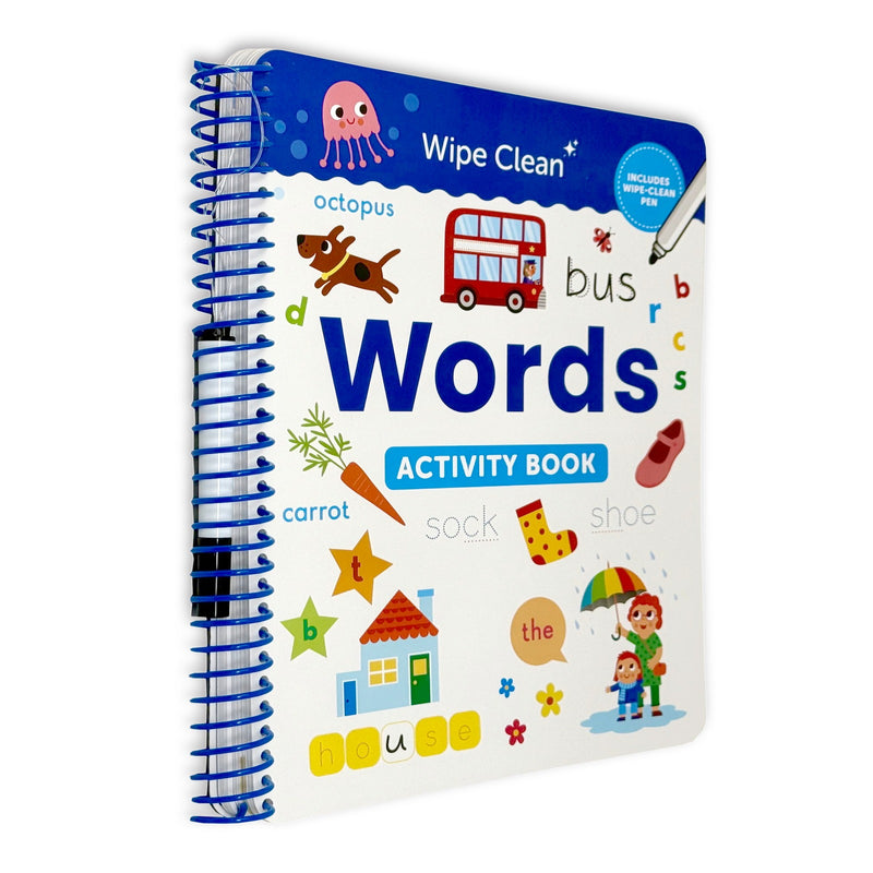 Wipe Clean Words Activity Book for Early Vocabulary Development by Sandcastle Books - Ages 3–5 - Paperback