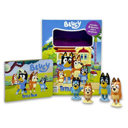Bluey Tattle Tales 12-page storybook with four Bluey figurines for ages 3-5, featuring colorful illustrations and durable board pages.