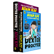 Two hardback books from the Dexter Procter Series by Adam Kay, medical adventures for ages 9–12, Puffin brand.