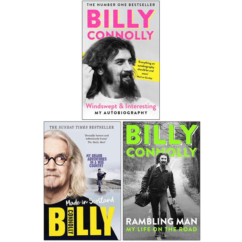 Billy Connolly Collection 3 Books Set (Windswept & Interesting, Made In Scotland, Rambling Man My Life on the Road) - The Book Bundle