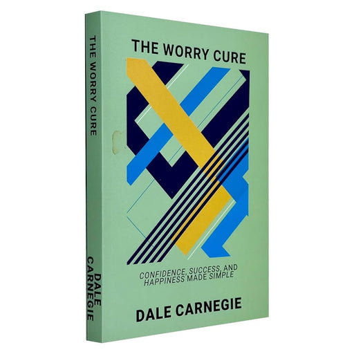 Book cover of "The Worry Cure" by Dale Carnegie, published by Rupa Publications, featuring a calming design on the front.