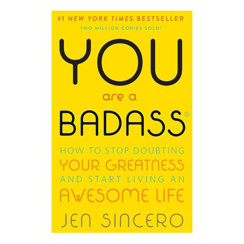 Collection of two paperback books by Jen Sincero, You Are a Badass and You Are a Badass at Making Money, featuring bold cover designs.