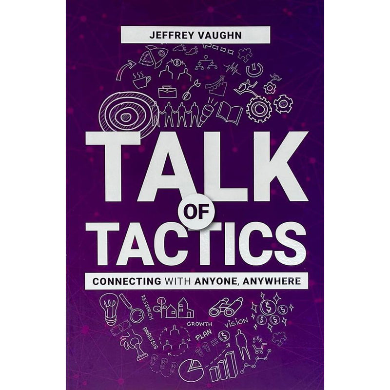 Book cover for "Talk of Tactics" by Jeffrey Vaughn, a Rupa Publications edition, featuring a modern design with engaging typography.
