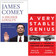 Collection of two paperback non-fiction books by James Comey, Donald Trump, Carol Leonnig, and Philip Rucker, published by Pan/Bloomsbury.
