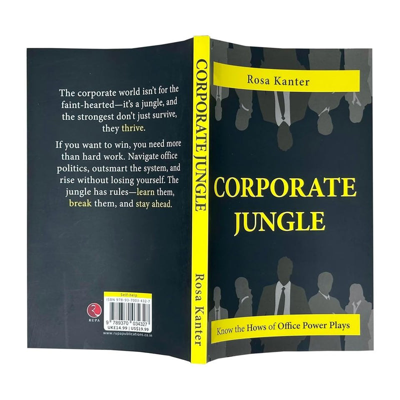 Book cover of "Corporate Jungle" by Rosa Kanter, published by Rupa Publications, featuring a jungle-themed design.