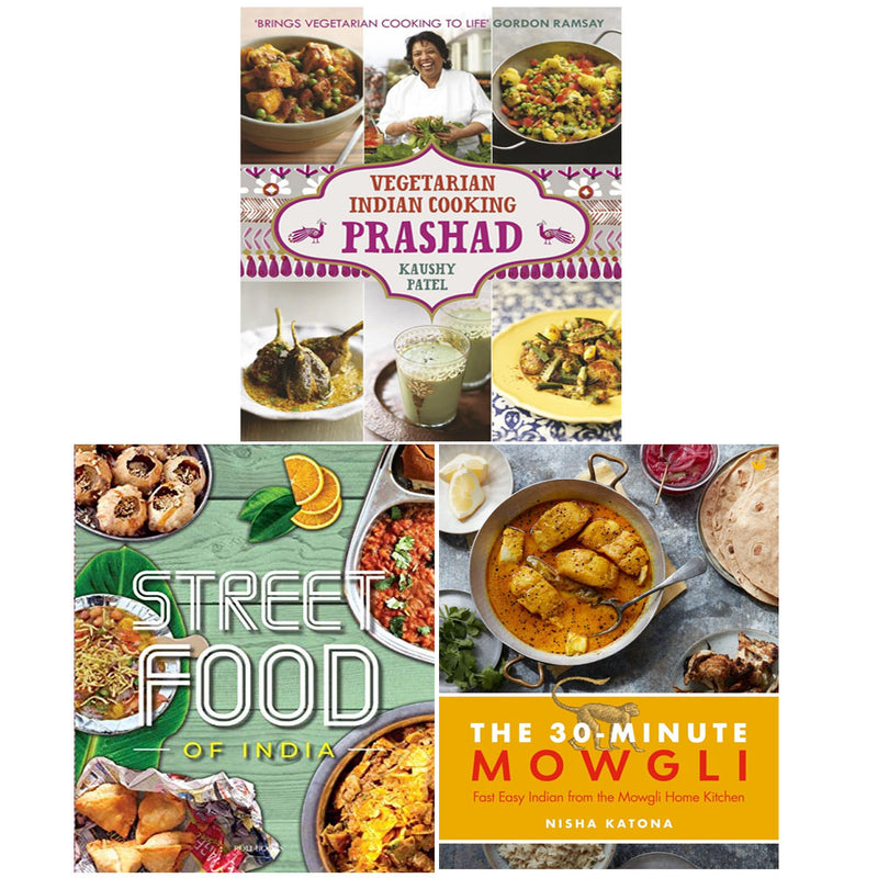 Indian Vegetarian Cookbook, 30 Minute Mowgli, Street Food3 Books Set - The Book Bundle