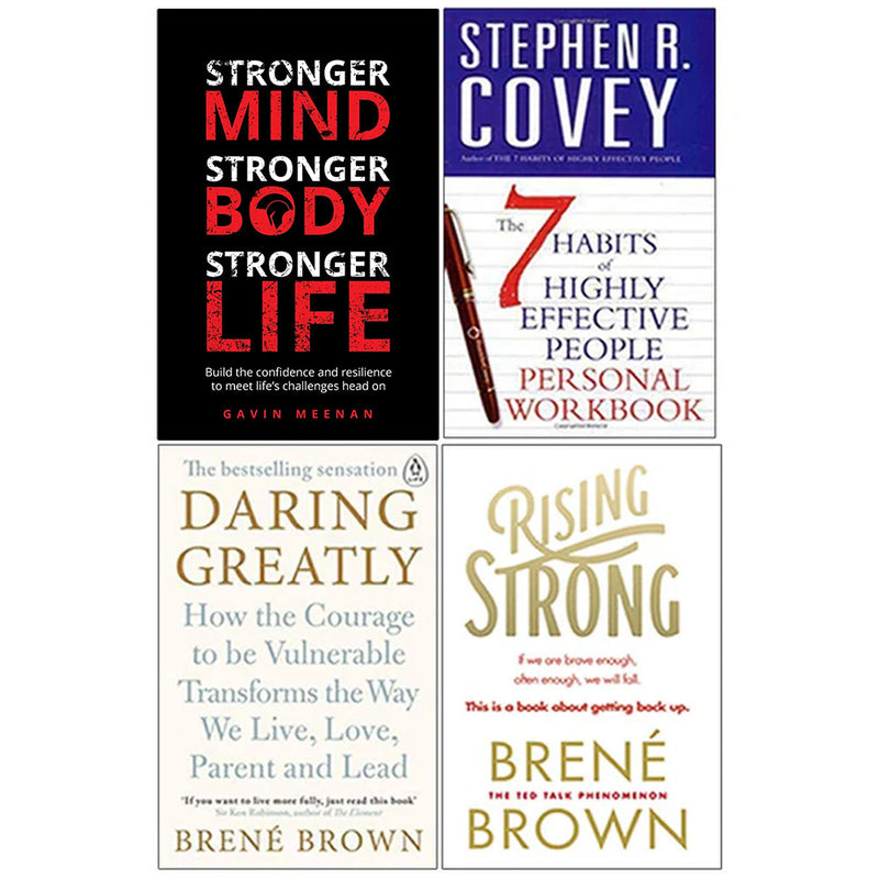 Stronger Mind, The 7 Habits of Highly Effective People Personal Workbook, Daring Greatly, Rising Strong 4 Books Collection Set - The Book Bundle