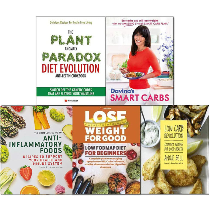 Davina's smart carbs, Low Carb Revolution, The Complete Guide To Anti-Inflammatory Foods, Fodmap Diet, Plant anomaly Paradox 5 Books Collection Set - The Book Bundle