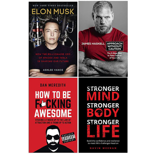 Elon Musk How the Billionaire CEO, Approach Without Caution, How To Be F*cking, Stronger Mind 4 Books Collection Set - The Book Bundle