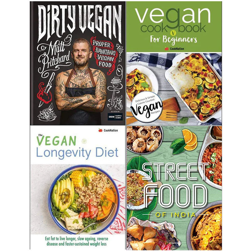 Dirty vegan [hardcover], Vegan Cookbook for Beginners, Longevity Diet, Street Food 4 Books Collection Set - The Book Bundle
