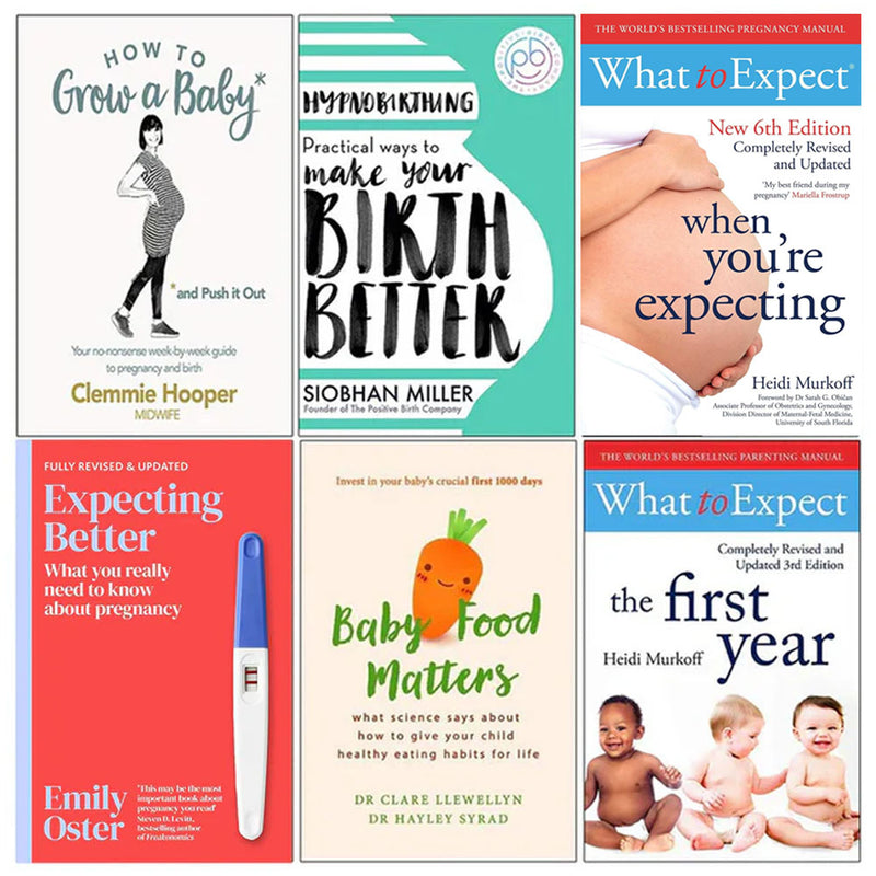 How to Grow , Hypnobirthing, What to Expect  , Expecting Better, Baby Food Matters, What to Expect 6 Books Collection Set - The Book Bundle