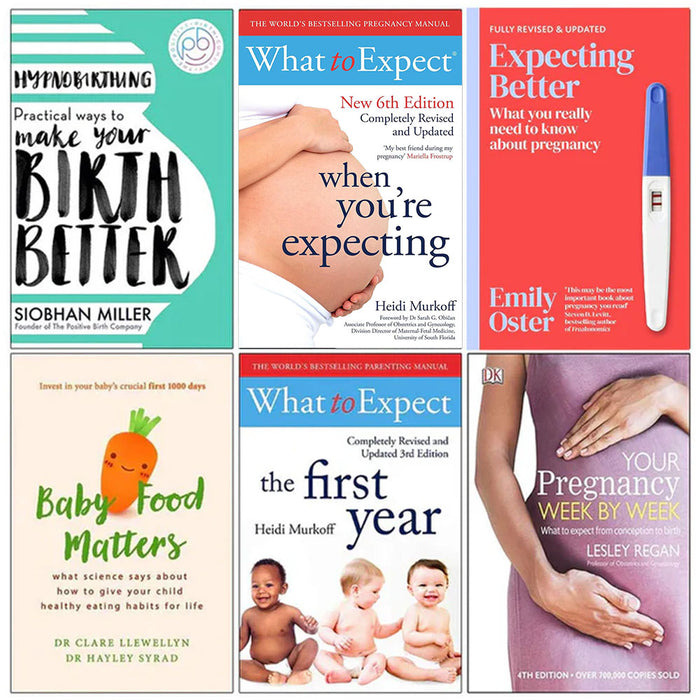 Hypnobirthing, What to Expect When You're Expecting, Expecting Better, Baby Food Matters 6 Books Collection Set - The Book Bundle