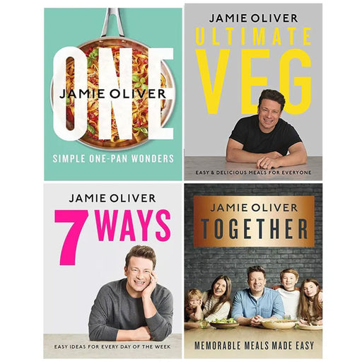 Jamie Oliver Collection 4 Books Set (One Simple One-Pan Wonders, Ultimate Veg, 7 Ways, Together) - The Book Bundle