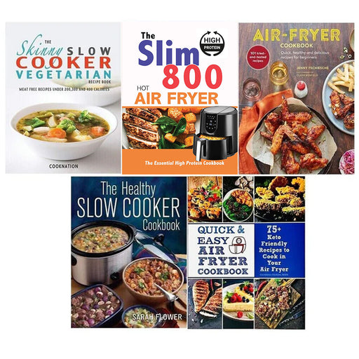 Quick, Easy Air Fryer Cookbook, Slim 800 Hot Air Fryer, Healthy Slow Cooker 5 Books Set - The Book Bundle