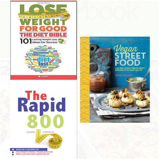 Vegan Street Food, The Rapid 800 Cookbook, The Fast Metabolism Diet For Beginners 3 Books Collection Set - The Book Bundle