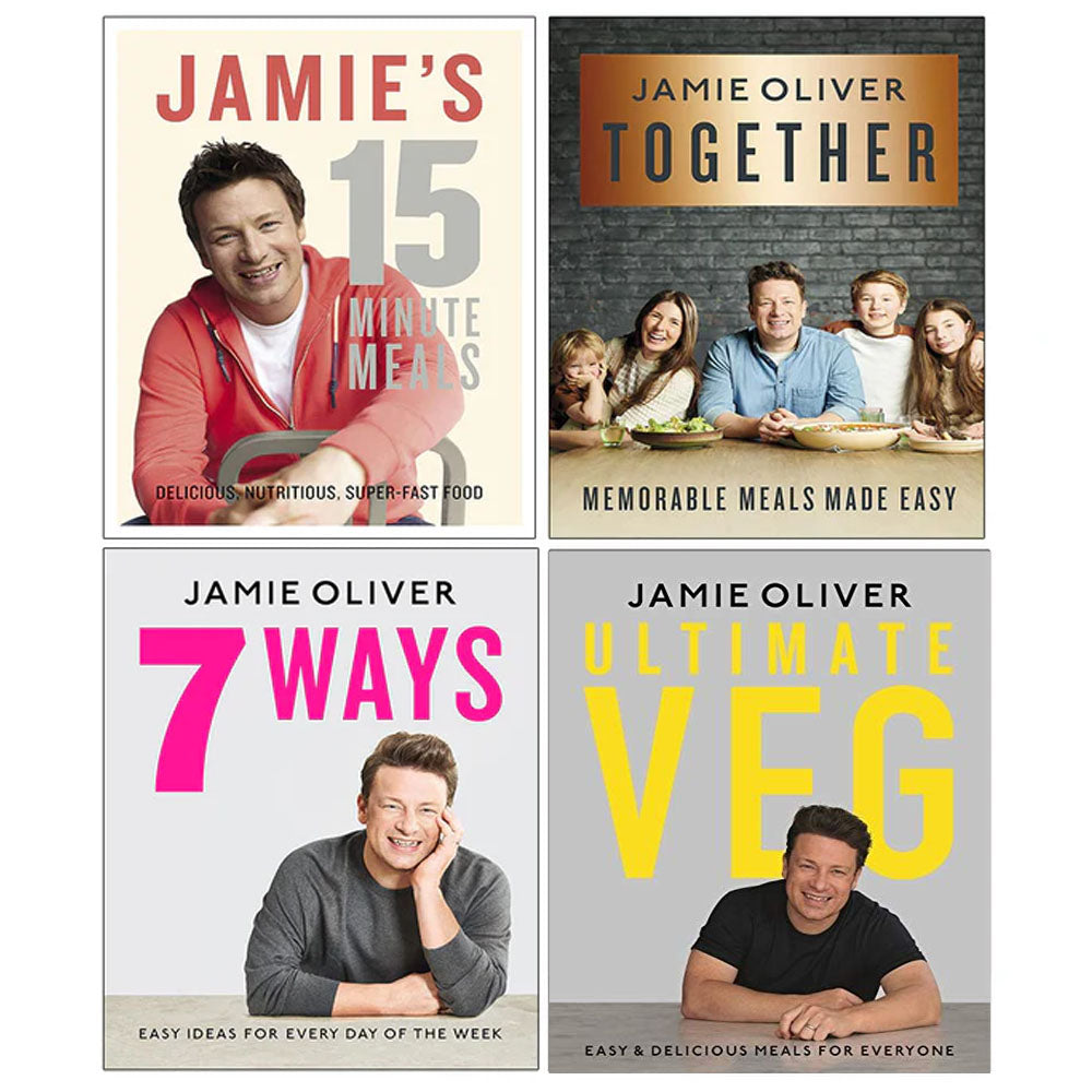 Jamie Oliver 4 Books Collection Set (Jamie's 15-Minute Meals, Together ...
