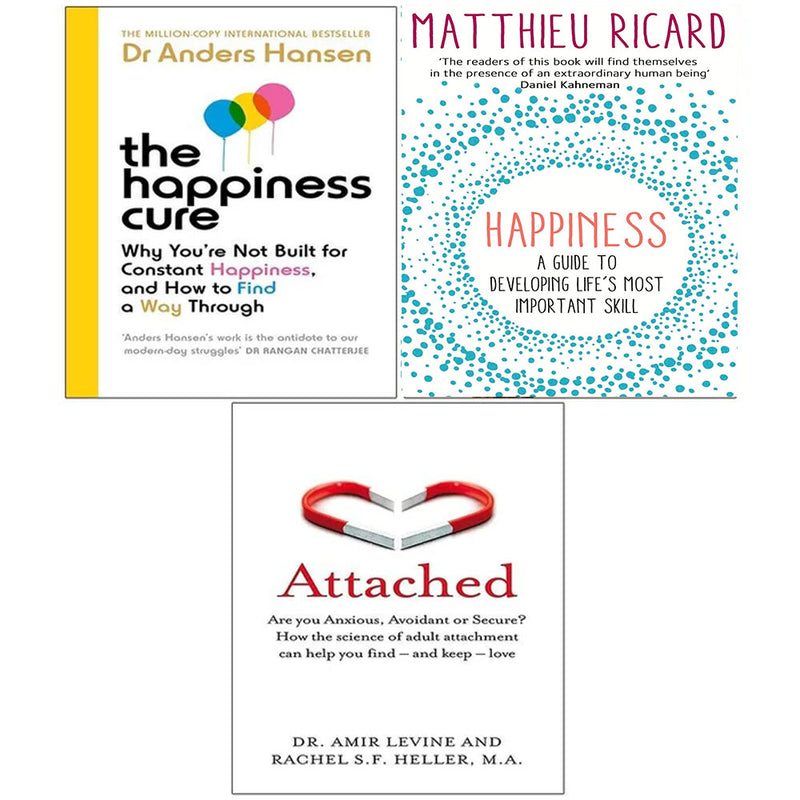 Happiness Cure Dr Anders Hansen,Happiness Matthieu Ricard, Attached 3 Books Set - The Book Bundle