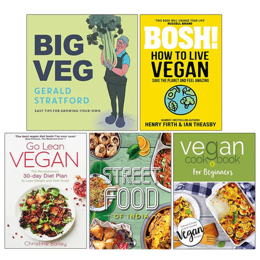 Big Veg [Hardcover], BOSH How to Live Vegan, Go Lean Vegan, Street Food, Vegan Cookbook For Beginners 5 Books Collection Set - The Book Bundle