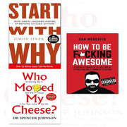 How to be f*cking awesome,who moved my cheeseand start with why 3 books collection set - The Book Bundle