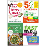 Seven Dials/Spruce paperback set featuring "Dirty Diet," "5:2 Cookbook," and more by Kate Harrison and Angela Dowden, non-fiction diet books