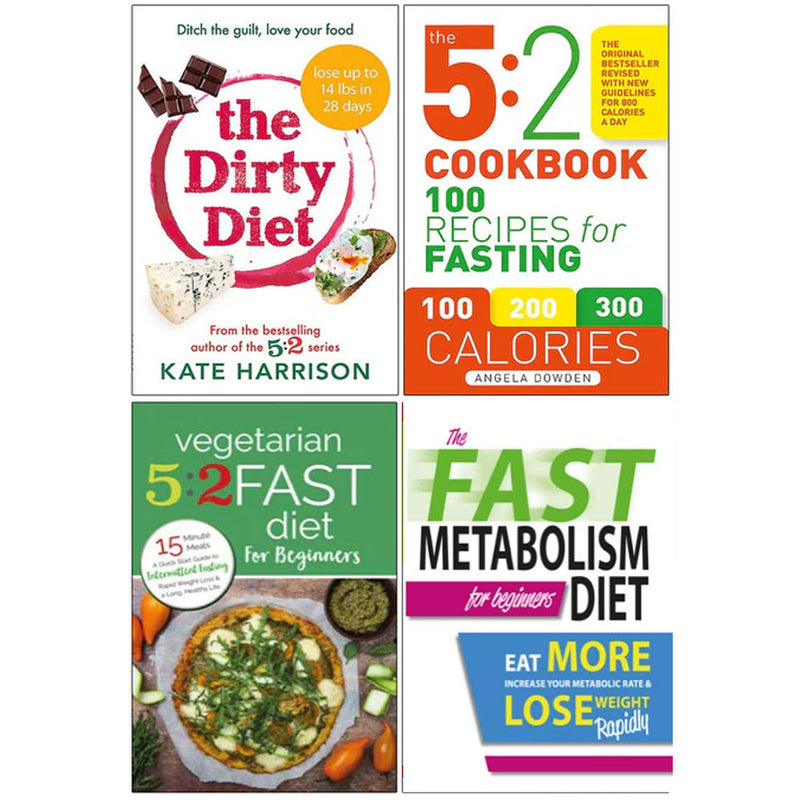 Seven Dials/Spruce paperback set featuring "Dirty Diet," "5:2 Cookbook," and more by Kate Harrison and Angela Dowden, non-fiction diet books