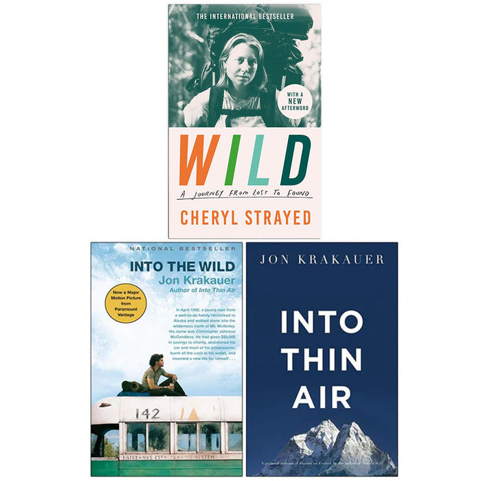 Wild A Journey from Lost to Found, Into the Wild, Into Thin Air 3 Books Collection Set - The Book Bundle