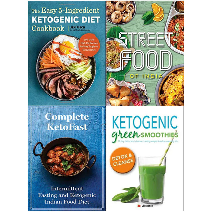 The easy 5-ingredient ketogenic diet, Street Food, complete ketofast, Green Smoothies 4 Books Collection Set - The Book Bundle
