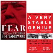 Fear: Trump in the White House and A Very Stable Genius book set by Carol D. Leonnig and Philip Rucker, paperback collection.
