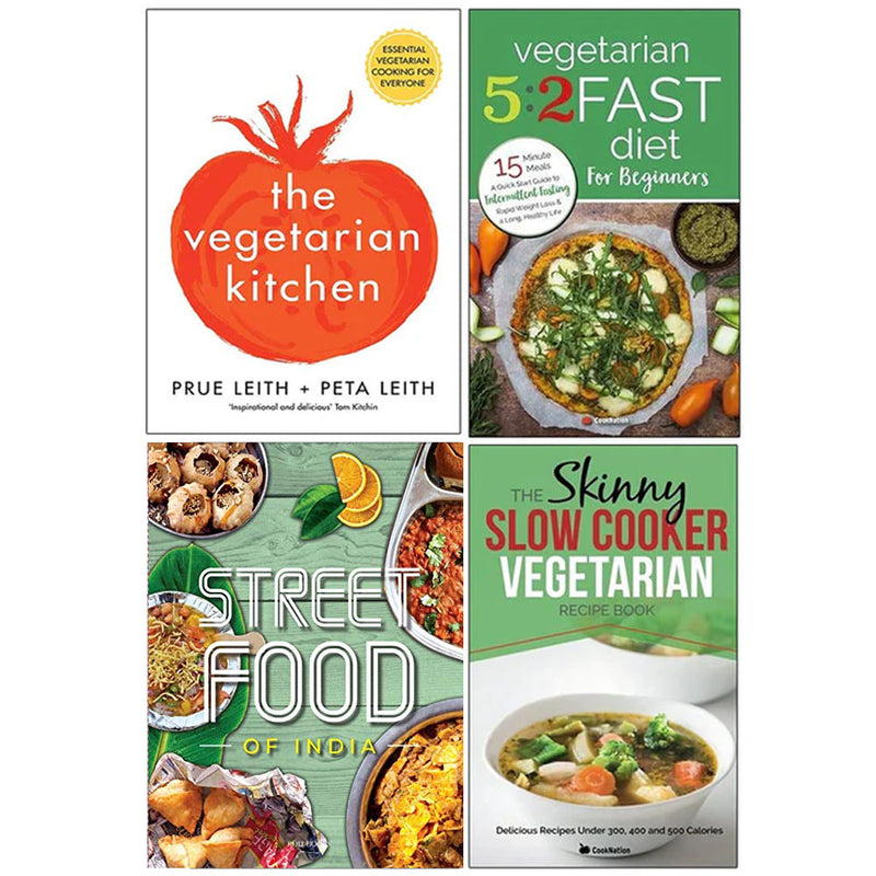 The Vegetarian Kitchen,Vegetarian 5:2, Street Food, The Skinny Slow 4 Books Set - The Book Bundle
