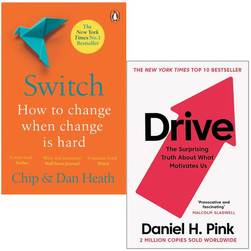 Switch How By Chip Heath, Dan Heath & Drive The Surprising By Daniel H. Pink 2 Books Collection Set - The Book Bundle