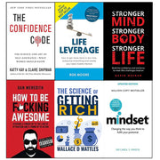 Confidence code, The Science of Getting Rich, Life leverage, Stronger Mind, How to be Fucking Awesome 6 Books Collection Set - The Book Bundle