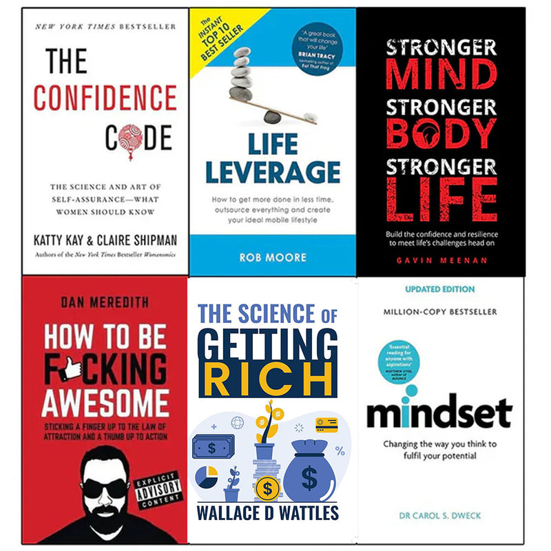 Confidence code, The Science of Getting Rich, Life leverage, Stronger Mind, How to be Fucking Awesome 6 Books Collection Set - The Book Bundle