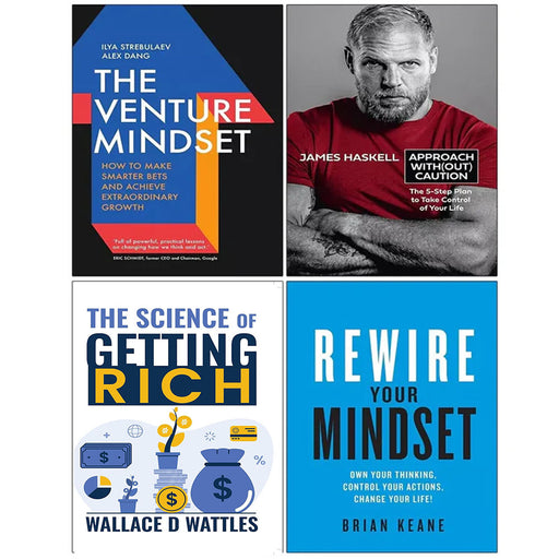Venture Mindset, Approach Without Caution HB, Rewire Your, The Science of Getting Rich 4 Books Set - The Book Bundle