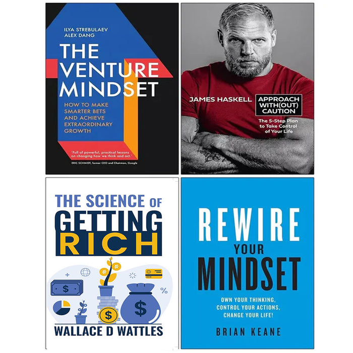 Venture Mindset, Approach Without Caution HB, Rewire Your, The Science of Getting Rich 4 Books Set - The Book Bundle