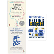 Three paperback nonfiction books by Mark Wolynn, Bessel van der Kolk, and Brian Keane on psychology and personal development, from Penguin Books.