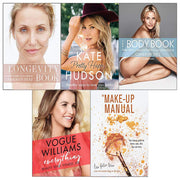 Collection of five books by Cameron Diaz and Vogue Williams, including The Body Book and The Longevity Book, in mixed formats.