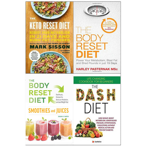 The Body Reset Diet, The Dash Diet, The Keto Reset Diet, The Body Reset Diet Smoothies and Juices 4 books collection set - The Book Bundle