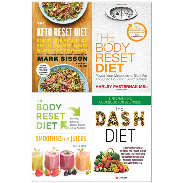 The Body Reset Diet, The Dash Diet, The Keto Reset Diet, The Body Reset Diet Smoothies and Juices 4 books collection set - The Book Bundle