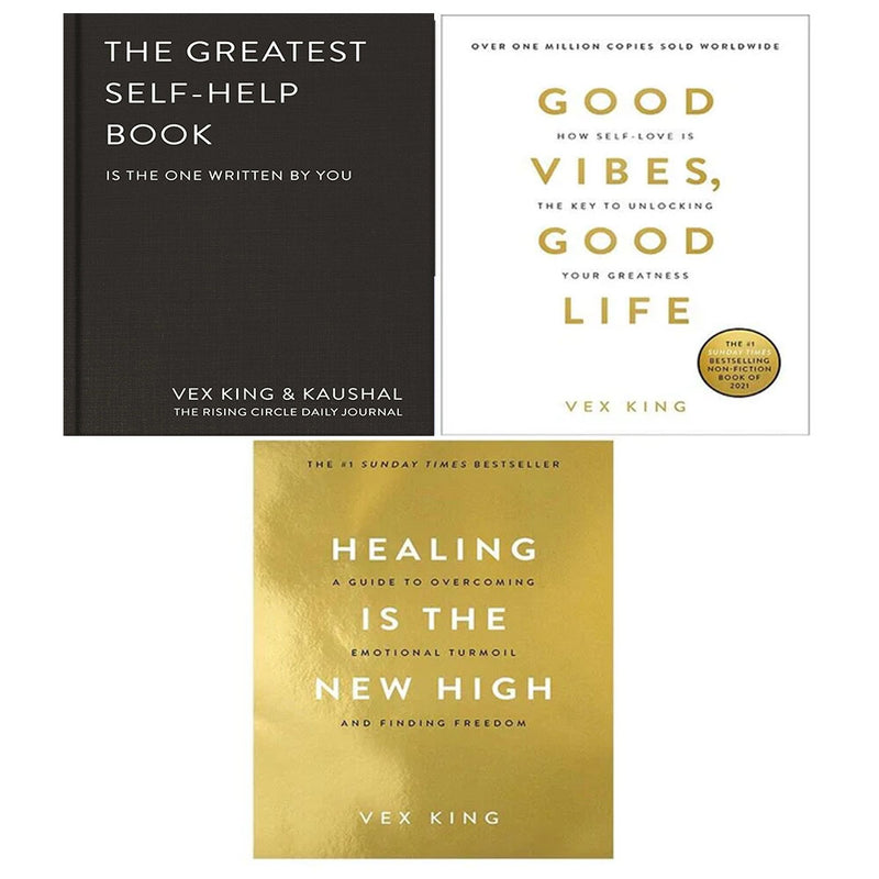 Vex King Collection 3 Books Set (The Greatest Self-Help Book [Hardcover], Good Vibes Good Life, Healing Is the New High) - The Book Bundle