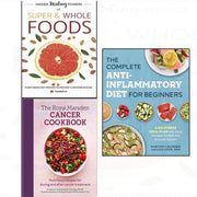 Three-book collection set including The Complete Anti-Inflammatory Diet, The Royal Marsden Cancer Cookbook, and more, featuring varied formats.