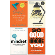 Switch, Deep Work, Mindset Dr Carol Dweck, So Good They Can't Ignore You 4 Books Collection Set - The Book Bundle