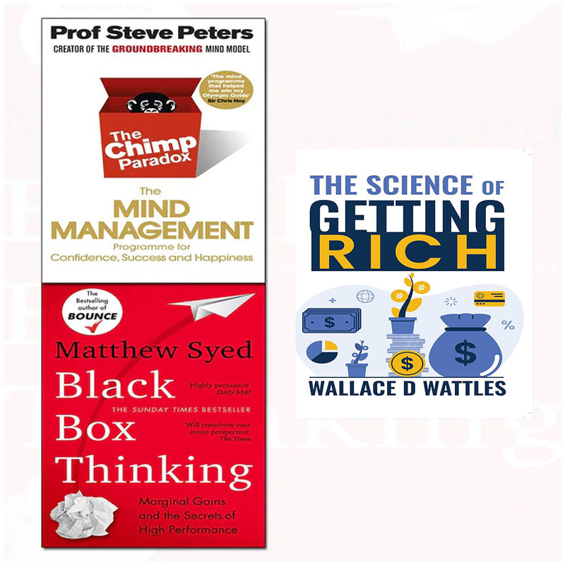 The Science of Getting Rich, The Chimp Paradox and Black Box Thinking 3 Books Collection Set - The Book Bundle