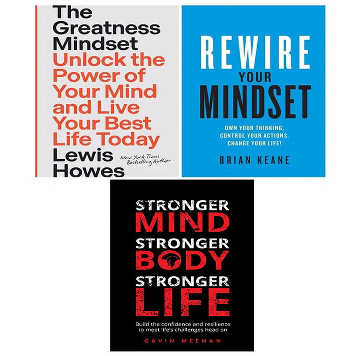 Greatness Mindset Lewis Howes, Rewire Your Mindset, Stronger Mind 3 Books Collection Set - The Book Bundle