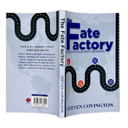 Book cover of "The Fate Factory: Design Your Own Destiny" by Steven Covington, published by Rupa Publications, featuring vibrant artwork.