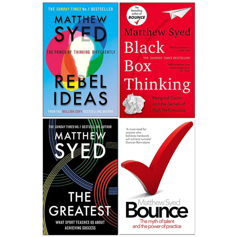 Matthew Syed Collection 4 Books Set (Rebel Ideas, Black Box Thinking, The Greatest, Bounce) - The Book Bundle