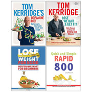 Tom Kerridge's Dopamine Diet [Hardcover], Lose Weight and Get Fit [Hardcover], Mediterranean Diet For Beginners, Quick and Simple RAPID 800 4 Books Collection Set - The Book Bundle
