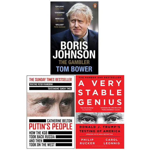 Boris Johnson The Gambler, Putin's People, A Very Stable Genius 3 Books Collection Set - The Book Bundle