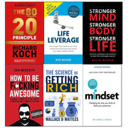 80/20 principle, Life leverage, Stronger Mind, How to be fucking awesome, The Science of Getting Rich, Mindset carol 6 Books Collection Set - The Book Bundle